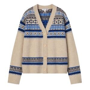 JW Anderson x Uniqlo Souffle Yarn Fair Isle Cardigan Nautical Anchor Sweater